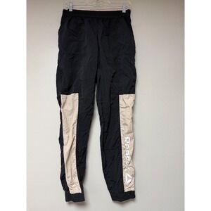 Reebok Black‎ Beige Colorblock Athletic Track Pants Joggers XS/XCH/TP Mesh Lined
